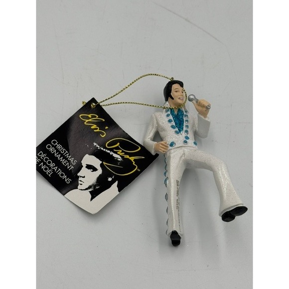 Kurt S. Adler Other - Elvis Presley Kurt S Adler Christmas Ornament White Jumpsuit Glitter 2017
